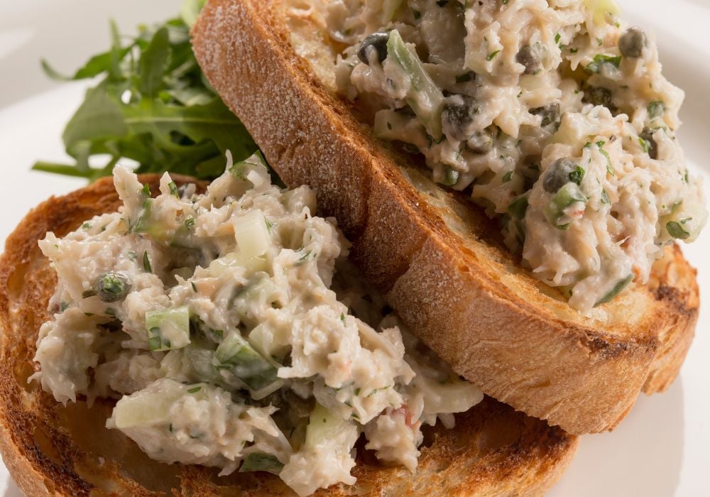 A delicious Cornish crab toast in Newquay