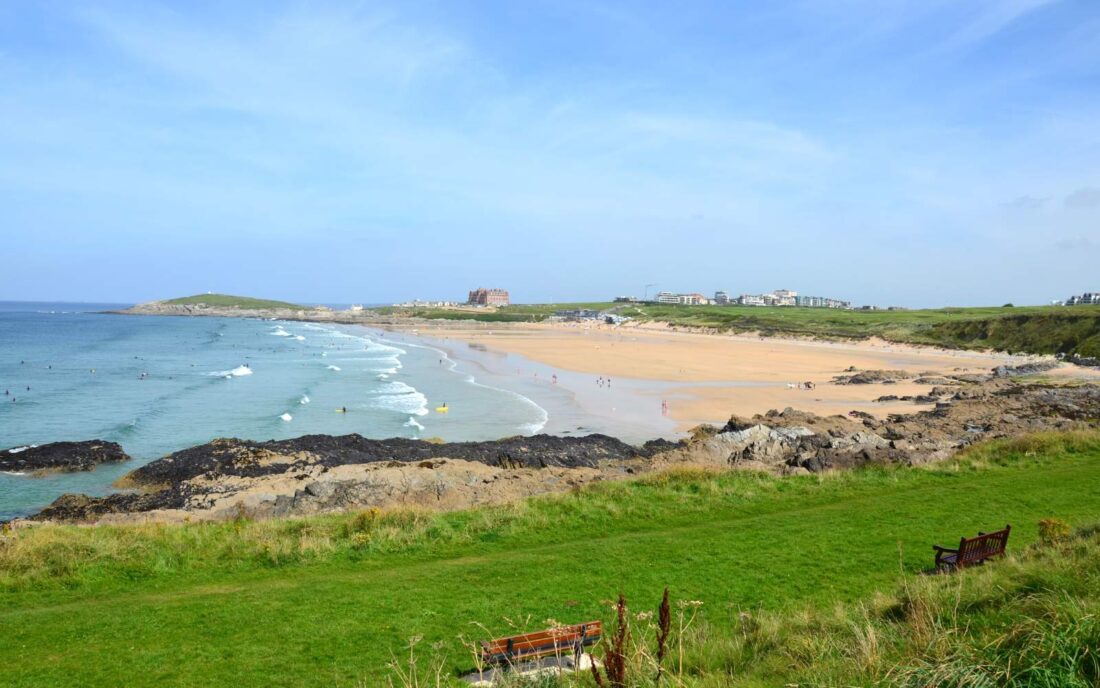 The incredible view of Fistral beach in Newquay, Cornwall.