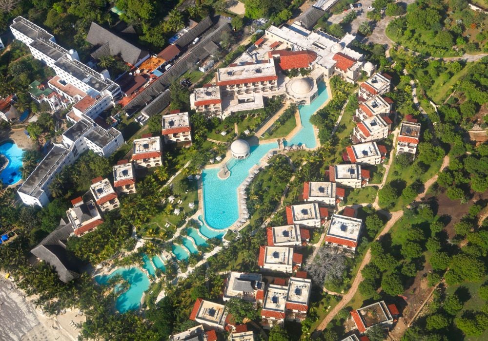Holiday resort at Diani beach in Kenya