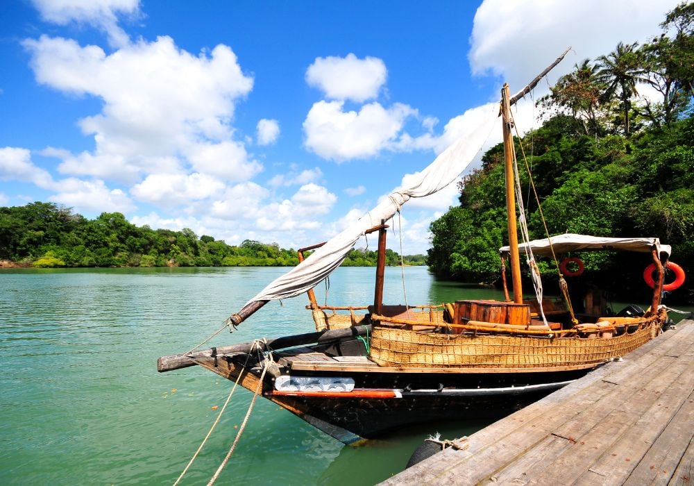 The dhow sailing boat in Kenya.