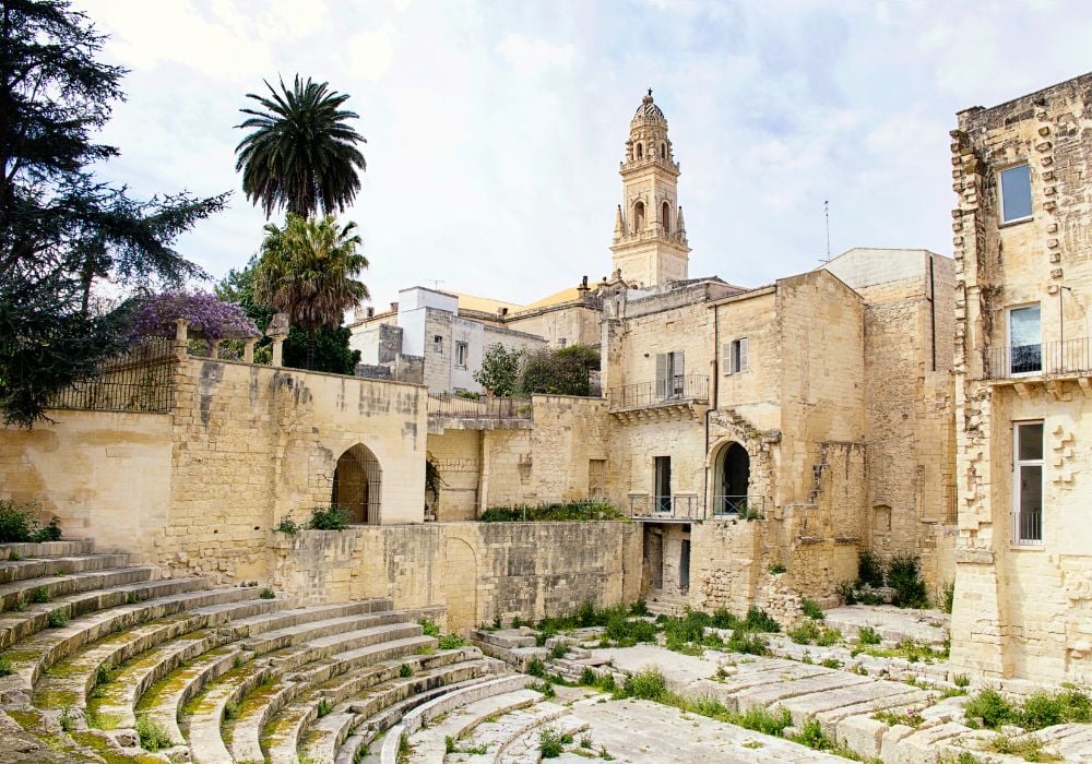 Hiding Roman Theatre in Lecce, Puglia Italy.