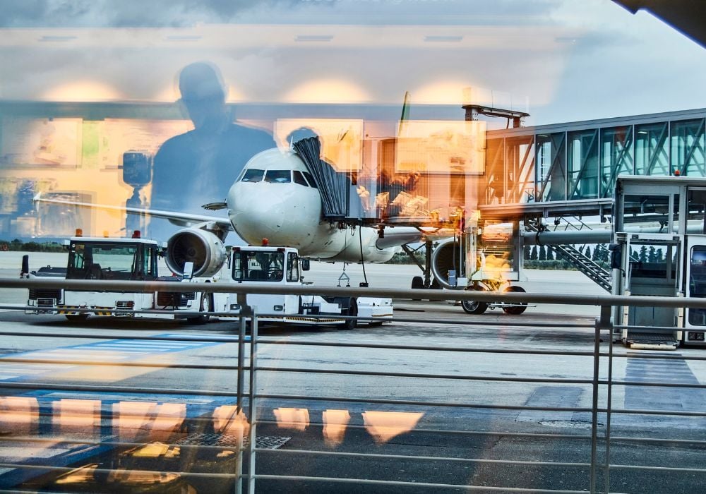 Busy airport of Bari