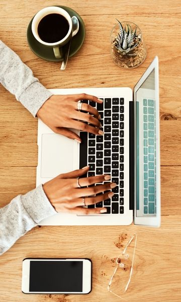 Home Page Start a Blog Learn to start a blog on laptop from home desktop work surface