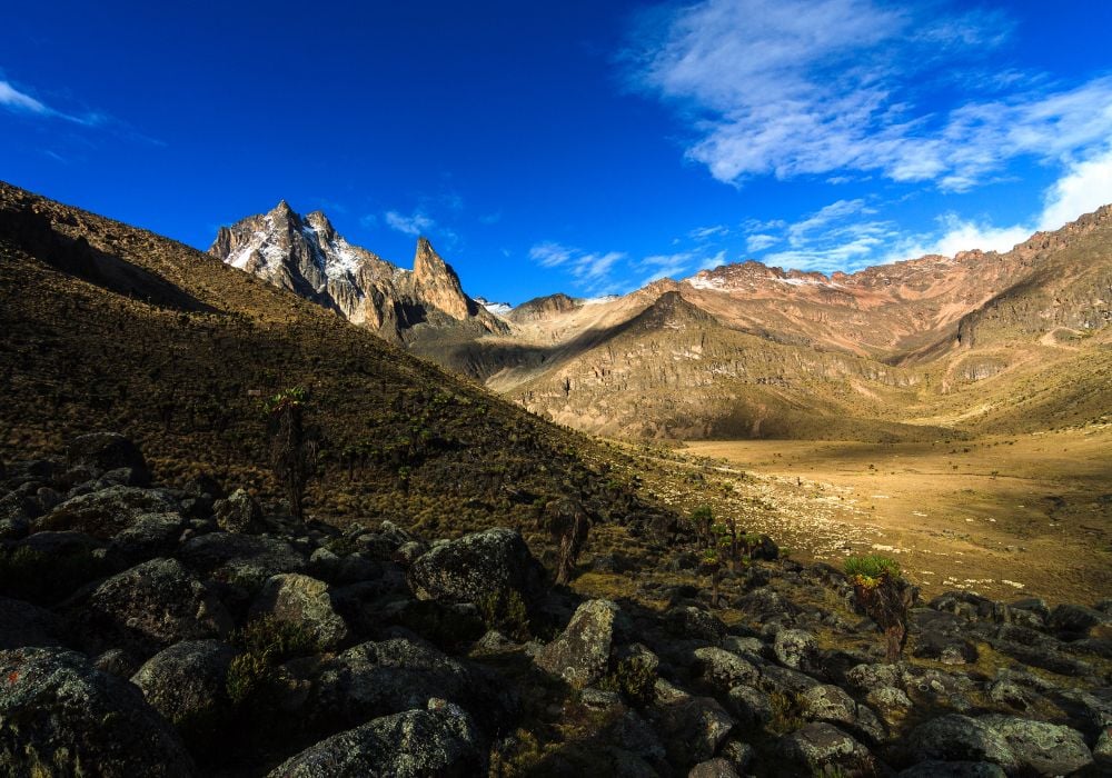 The stunning Mackinders Valley route to Mount Kenya.