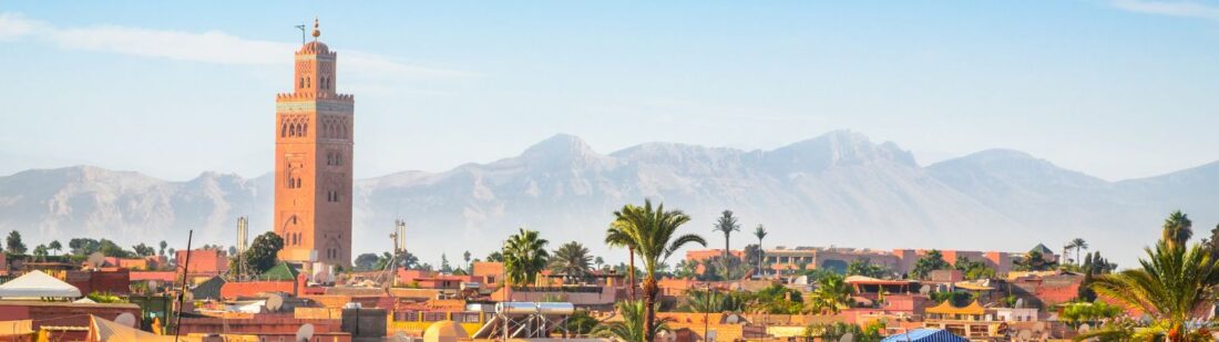 City in Morocco skyline desert mountains