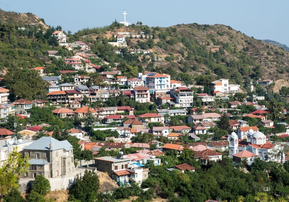 The famous picture-perfect mountain village resort of Pedoulas in the Nicosia district of Cyprus's Troodos mountains.