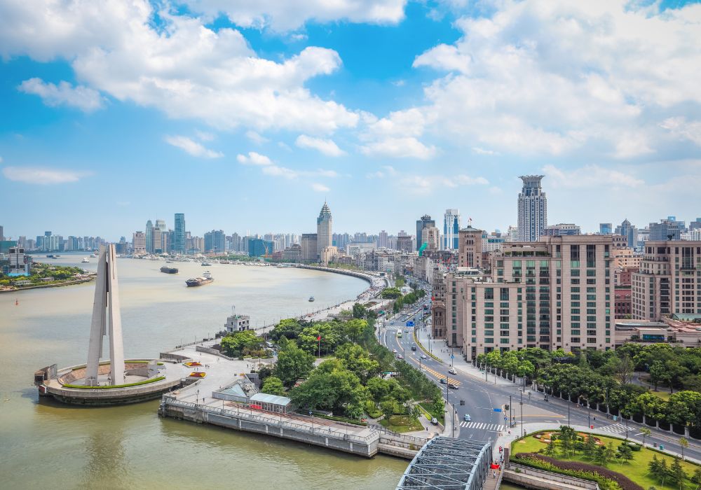 Overlooking The Bund in Shanghai.