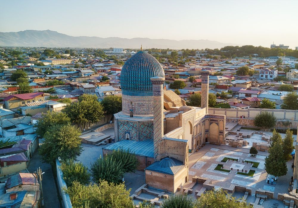 Gur-e-Amir Mausoleum in Central Samarkand, Uzbekistan along the old Silk Road