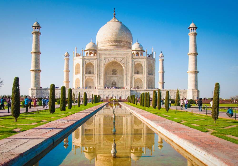 The famous Taj Mahal in India with reflection one of the cheapest countries in the world