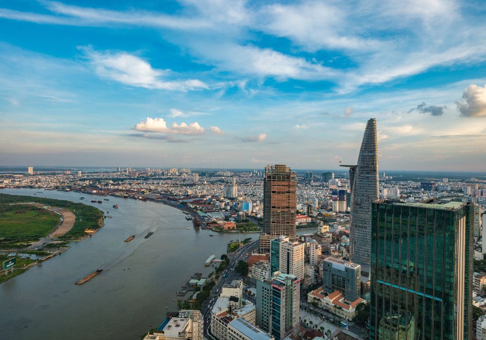 The stunning skyline of Ho Chi Minh City, Vietnam.