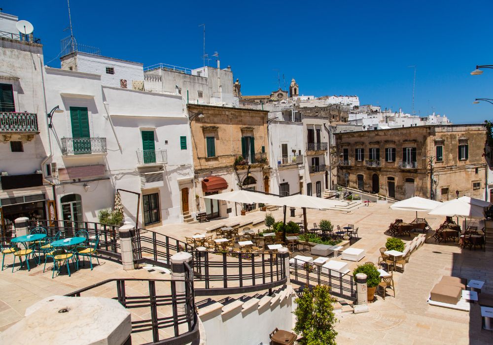 A beautiful square in Ostuni, Italy