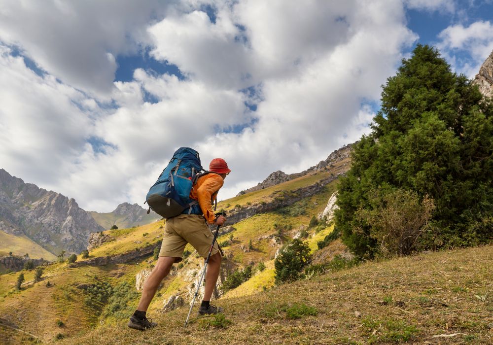 Hike in Chimgan mountains, Uzbekistan.