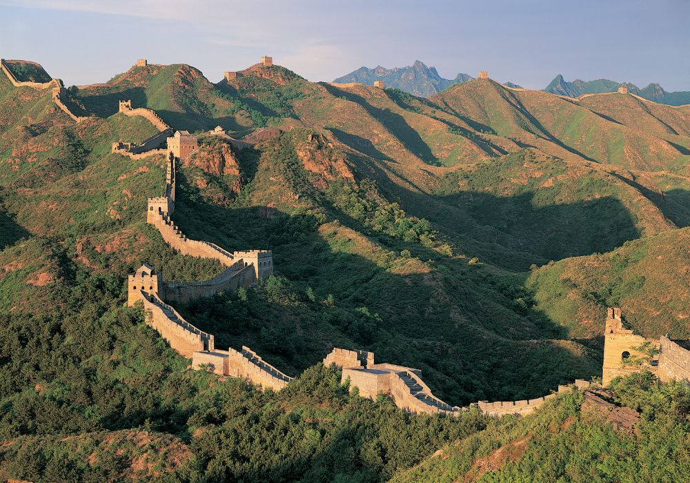 The magnificent overlooking view of The Great Wall of China