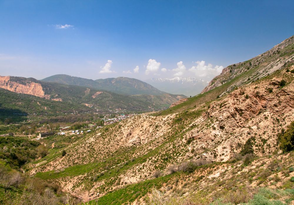The stunning landscape of Uzbekistan mountains.