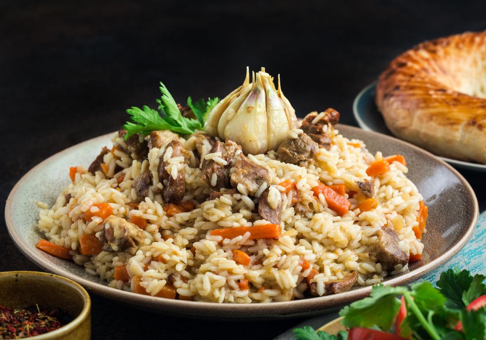 A tasty uzbekistan national dish called plov