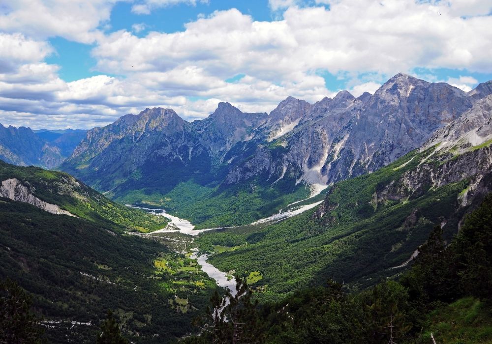 The stunning Valbona Valley National Park in the Prokletije Mountains of Albania