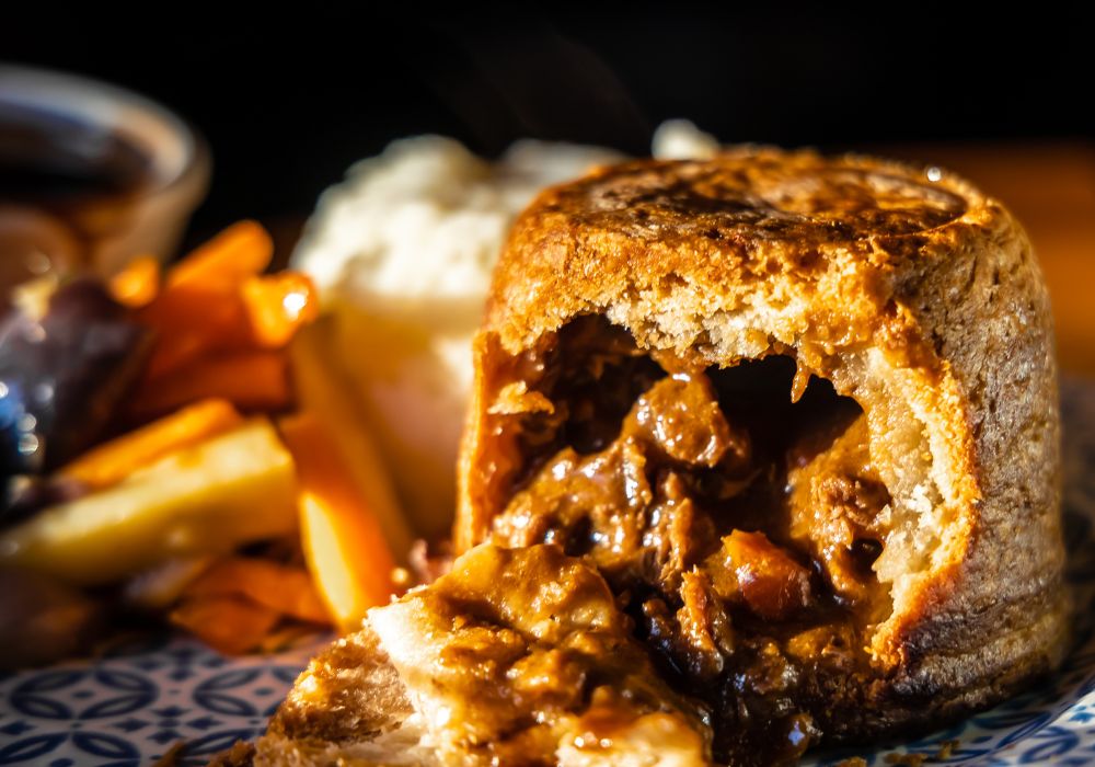 A classic steak and ale pie