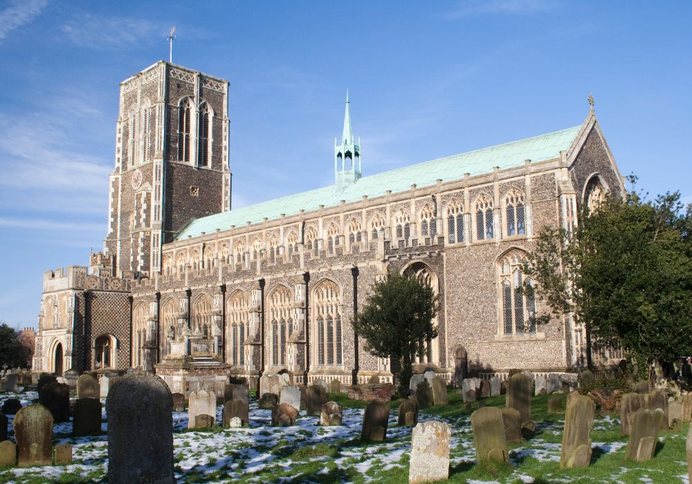 Church of St Edmund in Southwold, Suffolk on a winter's day.