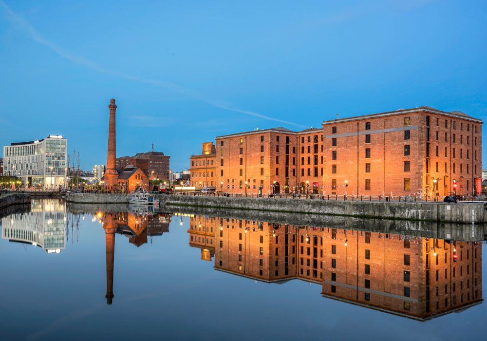 Looking across Canning Dock to Albert Dock in Liverpool