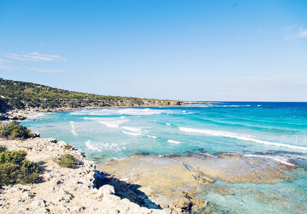 A view of a Blue Lagoon near Polis city in the Akamas Peninsula National Park