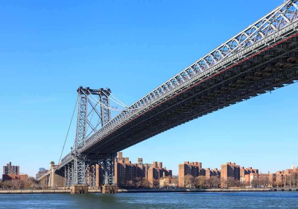 A view of Williamsburg Bridge in New York City.