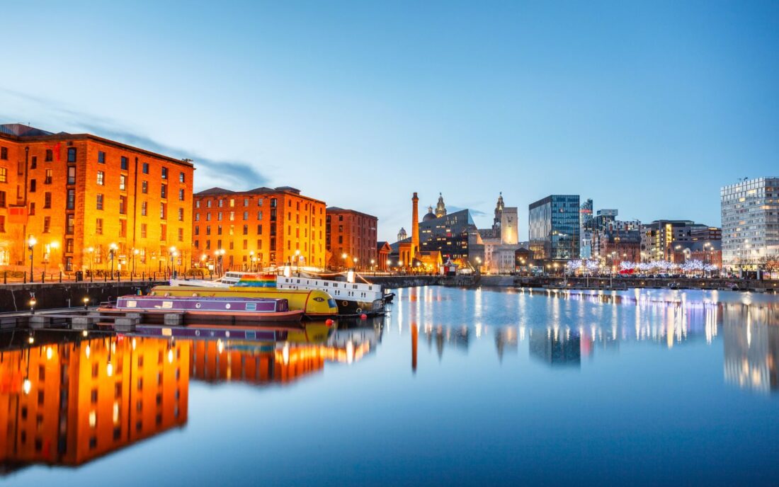 Albert Dock at waterfront in Liverpool, England