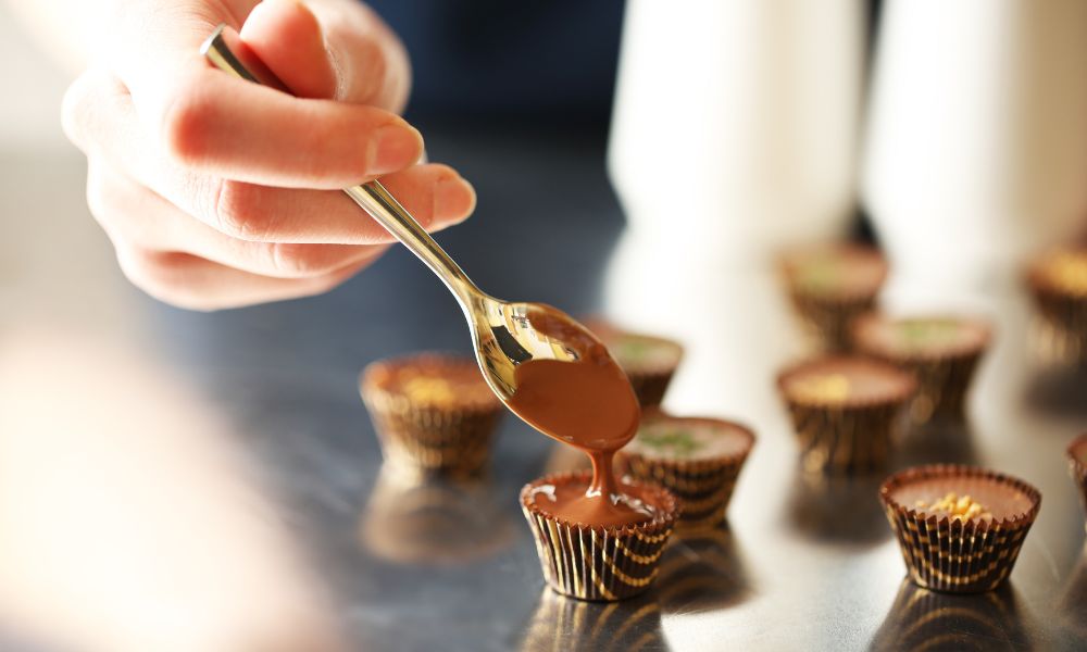 making chocolate truffles at the choco museum in puerto vallarta