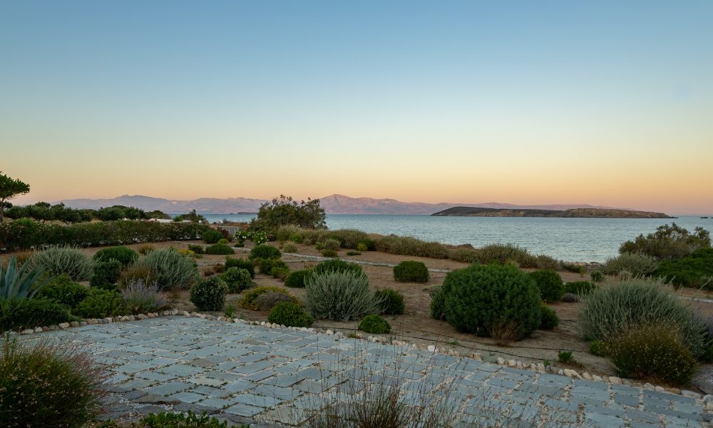 drios on paros island at sunset