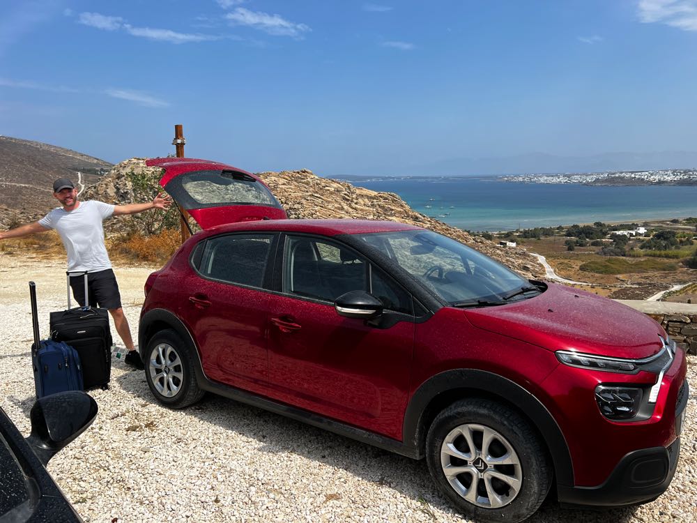 having a rental car in paros greece to get around the island