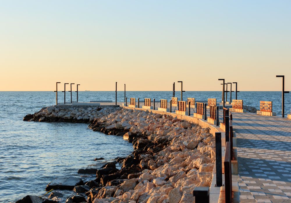 Albanian beach promenade in Durres