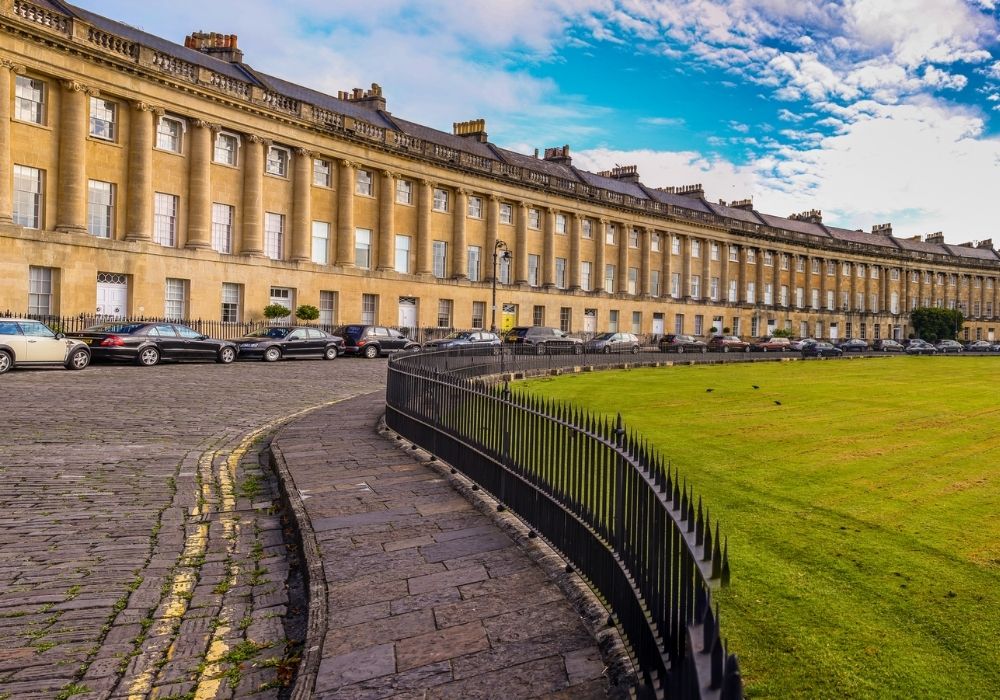 A row of terraced grade 1 listed houses in the city of Bath, Somerset.