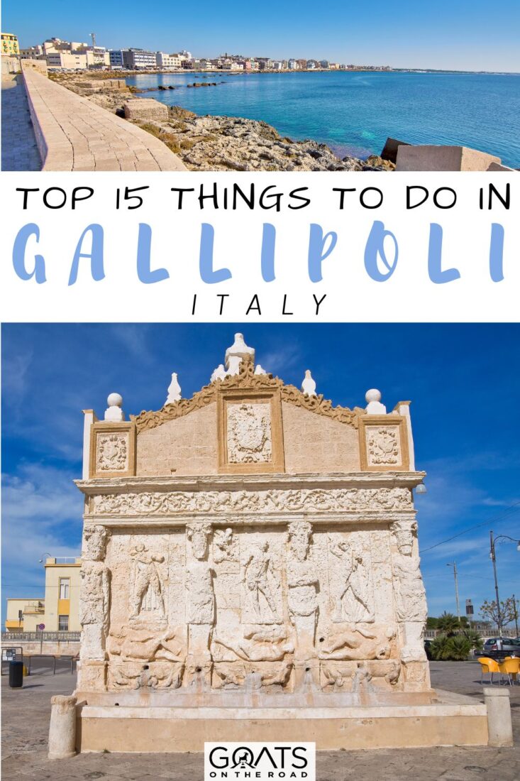 Fall in love with the charm of Gallipoli, Italy! Our list of the top 15 things to do in Gallipoli will sweep you off your feet, from wandering through historic alleys and discovering hidden coves to tasting local wines and savoring traditional Italian dishes! Get ready for a romantic and memorable escape in this enchanting coastal town! | #VisitItaly #TravelRomance #HiddenGems
