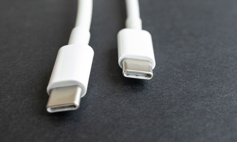 USB Type-C Cords Up Close to demonstrate their usefulness for traveling to and working from Europe.