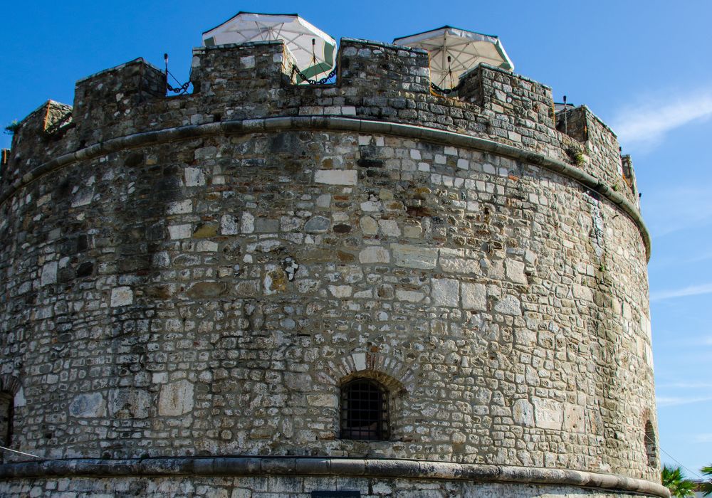 A circular tower at the city center in Durres, Albania.