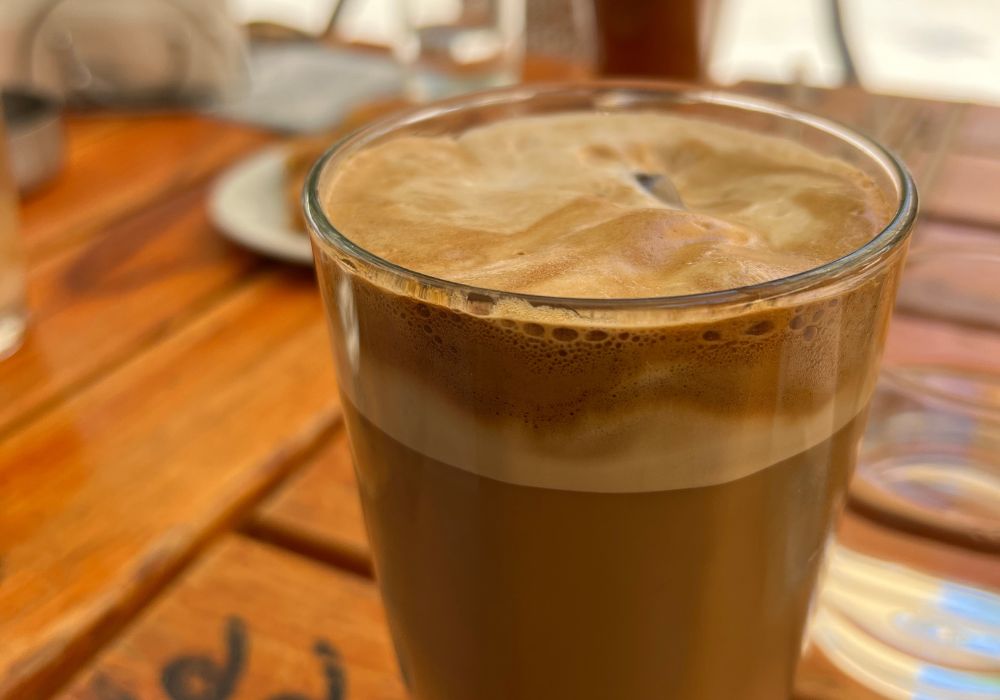 iced coffee on a table in nicosia cyprus