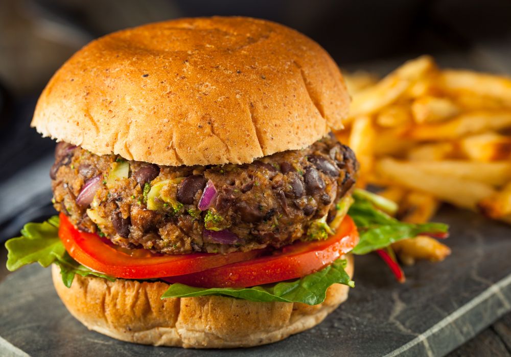 mushroom and black bean burger in Bath