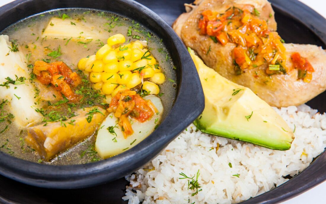 a traditional Colombian soup from the region of Valle del Cauca