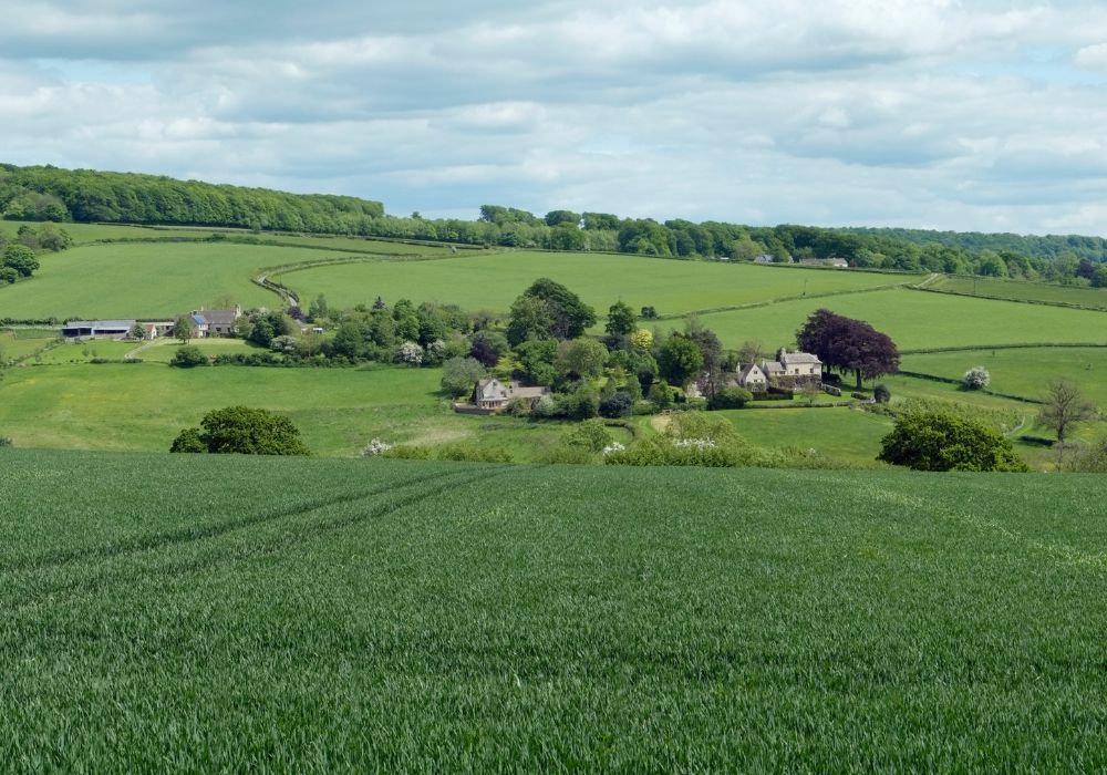 Spring landscape near Painswick Beacon, UK