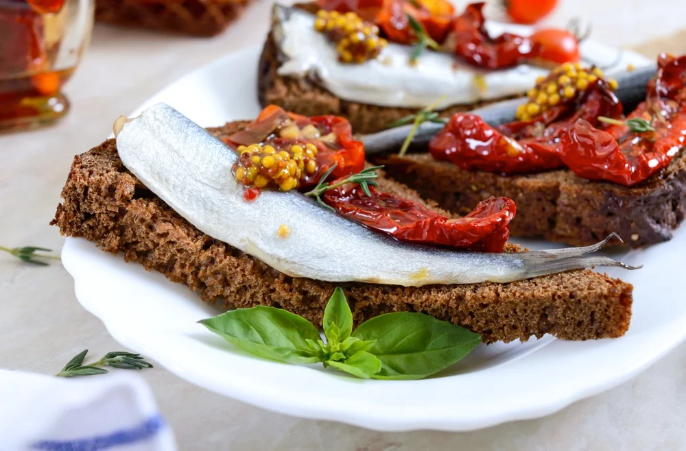 Open faced sandwiches on rye bread in Copenhagen