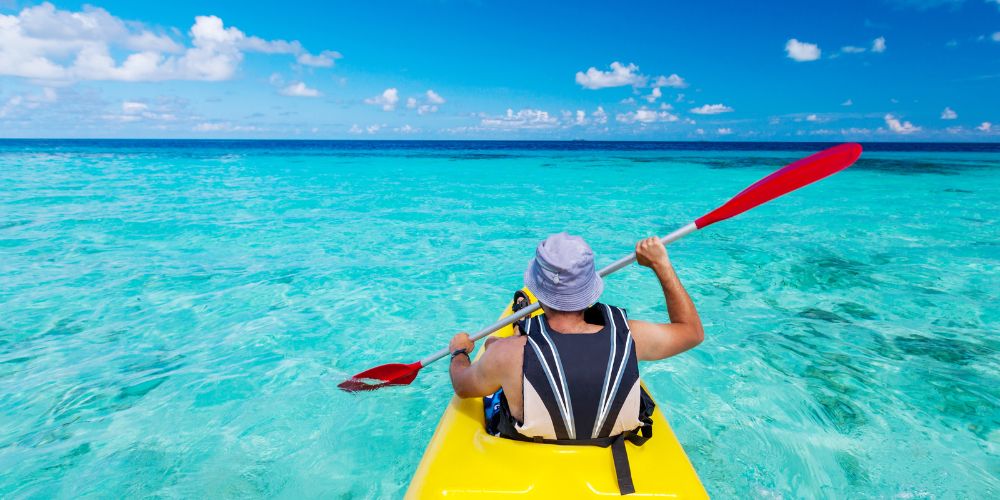 Kayaking in the turquoise water of Cyprus