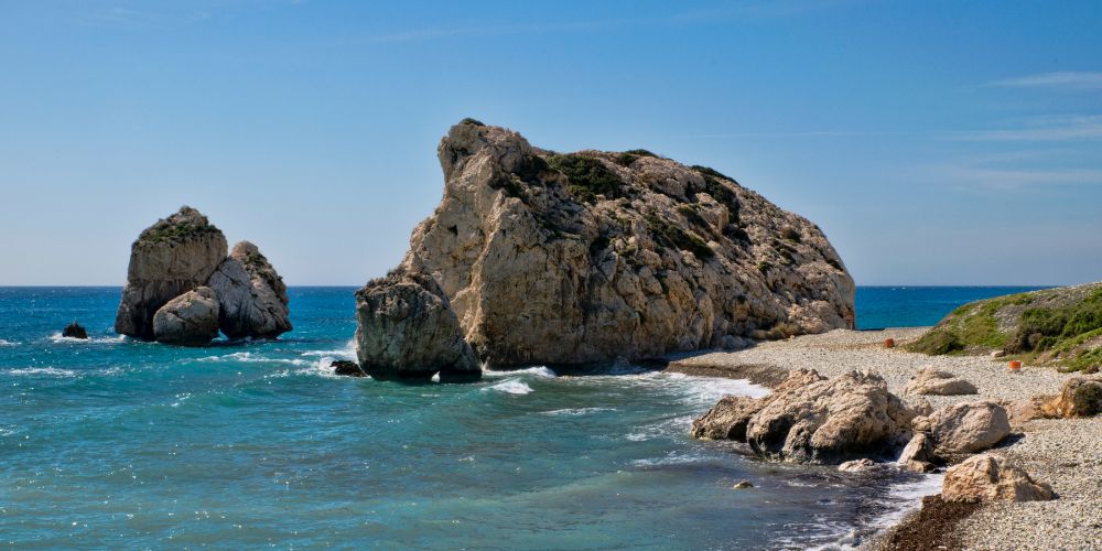 Petra tou Romiou, also known as Aphrodite's Rock