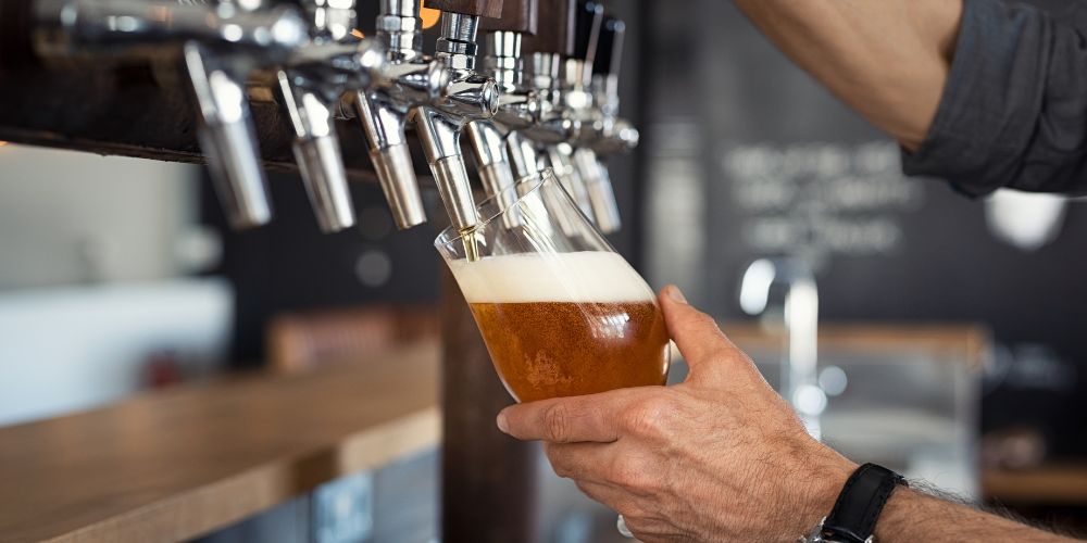 Filling beer on tap