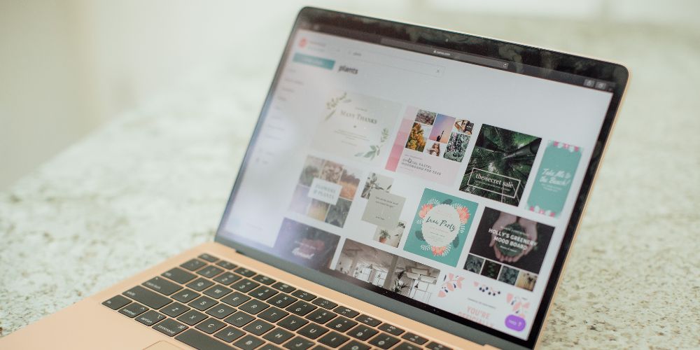 Using Canva on a laptop