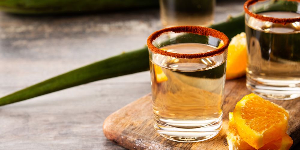 Two shots of mezcal to sample at Espíritu