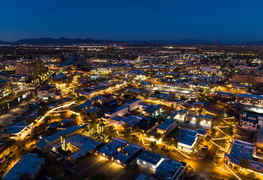 things to do in old town scottsdale the city at night with bright lights