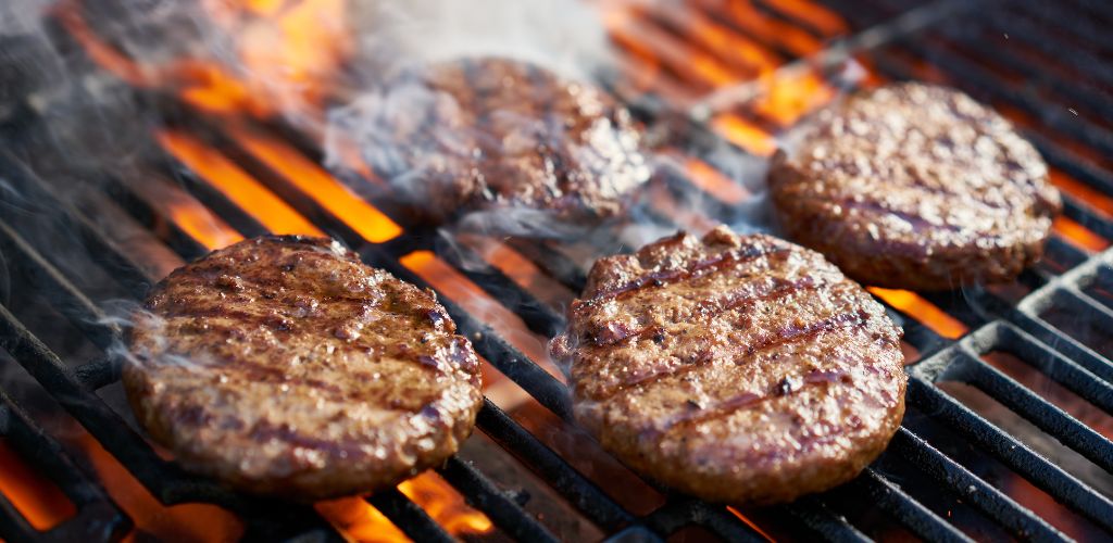 Burger Patty getting grilled