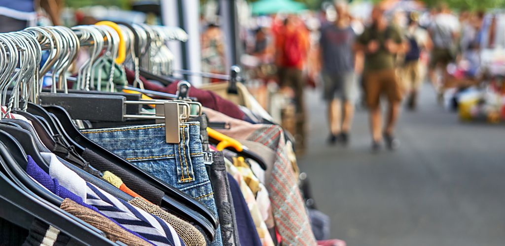 Clothes hanging at the Cuale Island Flea Market in Mexico