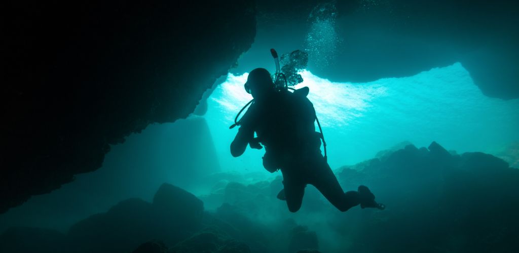 Diving in Cave
