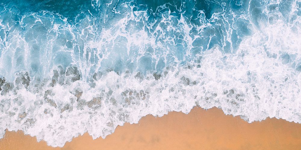 Aerial view of beautiful Edem Beach in Athens
