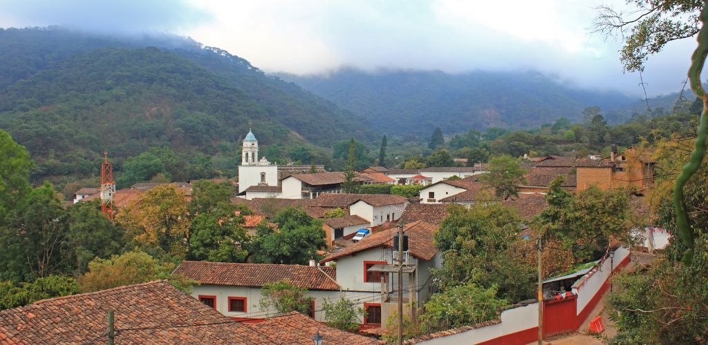 City view of San Sebastian del Oeste in Mexico